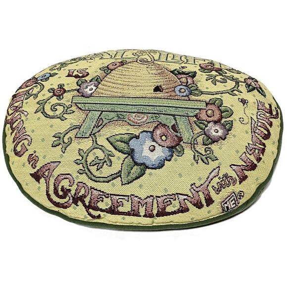 Tapestry Throw Pillow Round The Goal of Life is Living in Agreement With Nature - Picture 2 of 6